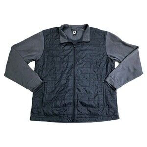 FootJoy Hybrid Golf Jacket Mens XL Quilted Full Zip Gray Medford Village MV Logo